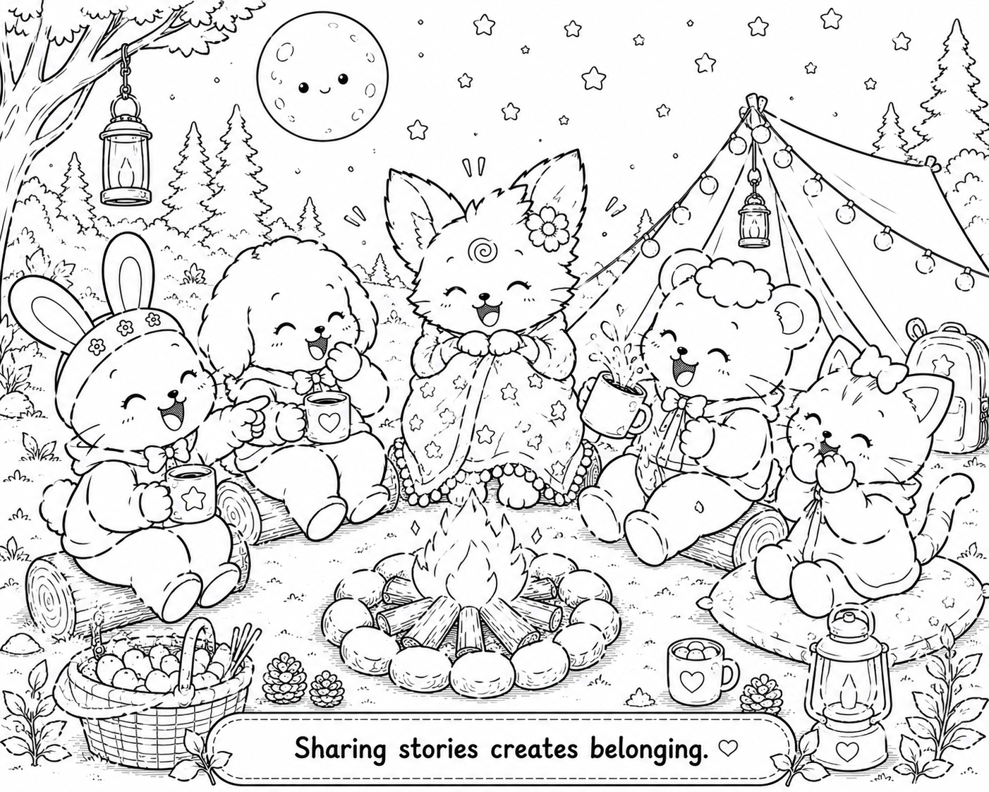 Friends camping